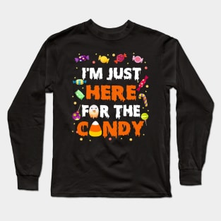 I'm Just Here For The Candy Halloween Candy Lollipop Long Sleeve T-Shirt